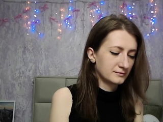 Amateur babe fondling tits on webcam solo