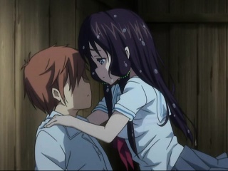 Anime cartoon Creamy Pie with these two trying hard not to have sex