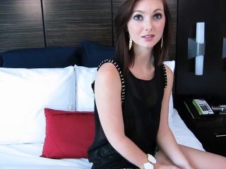 Gorgeous teen smiles as she prepares to work on a big dick POV style