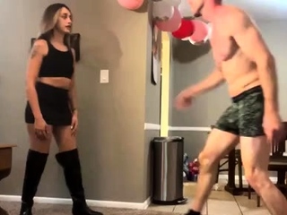 Goddess Ellen - Mixed Wrestling Ballbusting