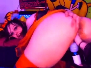 machine fucking cream out of her pussy, hitachi too