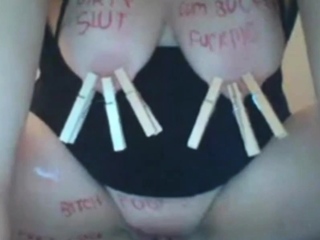 dirty slut Ava torments her own genitals